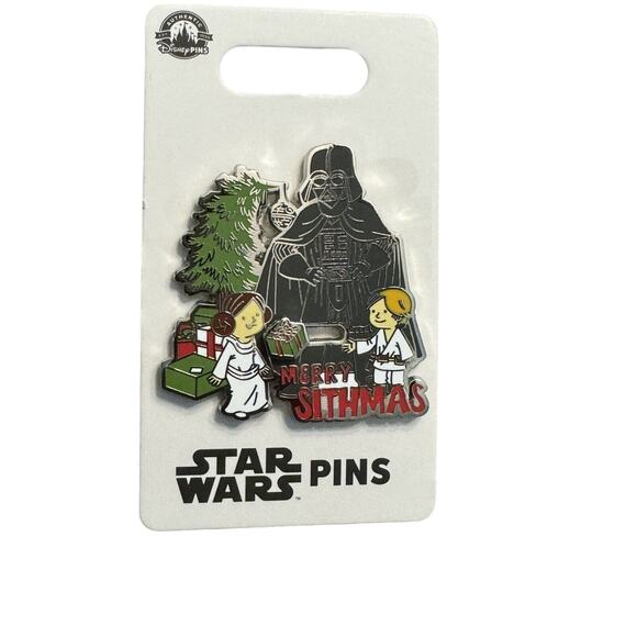 Disney Pin Star Wars 2023 Skywalkers Vader Leia Luke Merry Sithmas Slider New - Picture 1 of 3